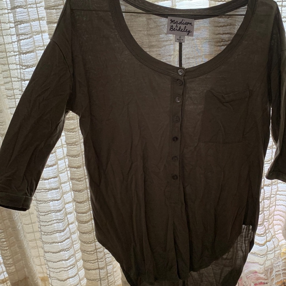 mid tee button down with pocket